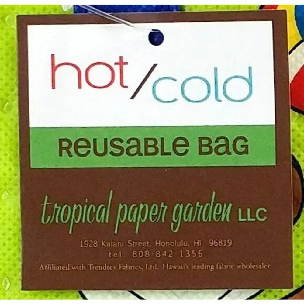 Reusable Shopping Bag / Tote / Lunch Bag / Insulated /Thermal  Tropical Paper
